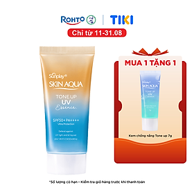 Kem chống nắng nâng tông Skin Aqua Tone up Latte Beige cho mọi tông da, dạng tinh chất Sunplay Skin Aqua Tone Up UV Essence Latte Beige SPF 50+ PA++++ 50g