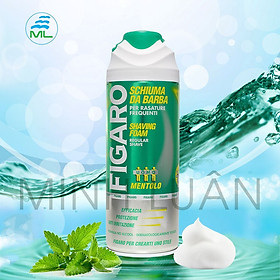 Bọt cạo râu dưỡng ẩm và làm mềm da Figaro bạc hà 400 ml nhập khẩu Italia