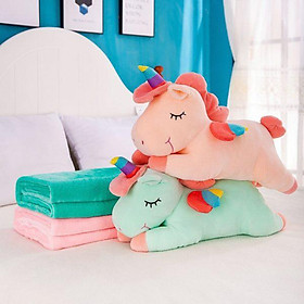 Bộ Gối Chăn 3 Trong 1 Hình Ngựa Kì Lân Pony Có Cánh