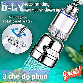 Mua ĐẦU LỌC NƯỚC GẮN VÒI  LỌC CẶN  TĂNG ÁP & XOAY 360* - Đầu lọc& phun 3 kiểu