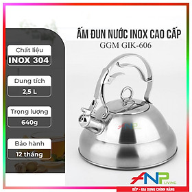 Mua Ấm Đun Nước Siêu Tốc Bằng inox 304 Dùng Cho Bếp Từ Elmich GGM GIK 606 (Dung Tích 2 5L - 3 Lớp Đáy - Có Còi Báo Khi Nước Sôi) - Hàng Chính Hãng