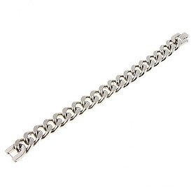 2xMen's Biker Stainless Steel Bracelet Curb Chain Link Bangle Wristband Silver
