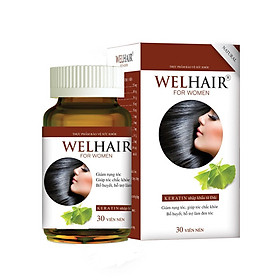 Viên uống Ngăn Rụng Tóc, Giúp Tóc Mọc Dày và Nhanh, Làm Đen Tóc Welhair for Women (Hộp 30 viên)
