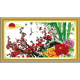 Tranh thêu chữ thập Mai khai phú quý DLH-222827