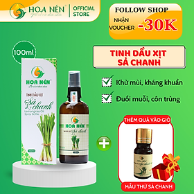 Tinh dầu Xịt phòng Sả Chanh Hoa Nén - Khử mùi, đuổi muỗi, thơm phòng, an toàn cho sức khỏe 100ml