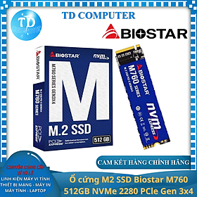Mua Ổ cứng M2 SSD Biostar M760 512GB NVMe 2280 PCle Gen 3x4 - Hàng chính hãng DigiWorld phân phối