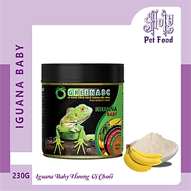 Thức ăn Iguana Baby, Rồng Nam Mỹ baby vị CHUỐI - Tiêu hóa tốt, lột da thường xuyên, lên màu đẹp - hộp 230g