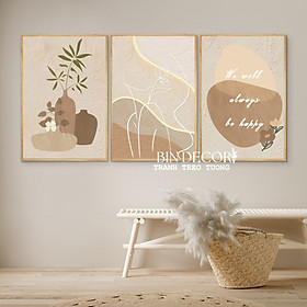 Mua (ẢNH THẬT) Tranh treo tường minimalist 4 trang trí decor phòng khách hiện đại kèm đinh
