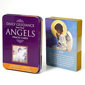 Mạ Cạnh Bộ Bài Daily Guidance From Your Angels Oracle Hộp Thiếc 44 Lá