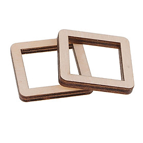 Unfinished Wood Hollow Square Wooden Pieces for Woodcraft Model Making Craft DIY Christmas Wooden Ornament