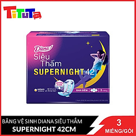 Băng vệ sinh Diana Siêu thấm Supernight 42cm 3 miếng gói