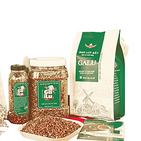 3 Hũ(túi) Gạo Lứt Sấy Galu 500gram + 2 Chai 120gram + Tặng sổ tay hướng dẫn cách ăn giảm cân sau 3 tuần.