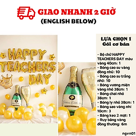 Bộ bong bóng trang trí ngày Nhà giáo Việt Nam 20-11 màu vàng ngvn01