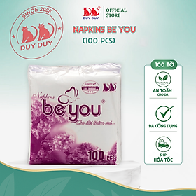 Combo 10 gói Giấy ăn Be You 100% bột giấy 100 tờ (31x31cm) lụa mềm siêu dai
