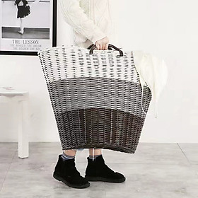Mua Giỏ đựng đồ giặt nhựa giả mây size 52x47x35cm