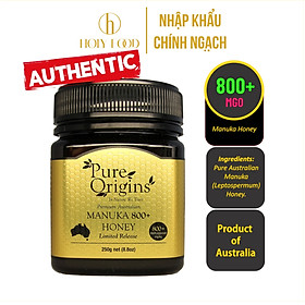 (Chính Hãng) Mật ong Manuka 800+ MGO kháng khuẩn chống viêm hỗ trợ tiêu hóa lão hóa - Pure Origins Úc