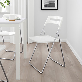 Ghế gấp màu bạc / trắng NISSE Folding chair silvercolour/white IKEA