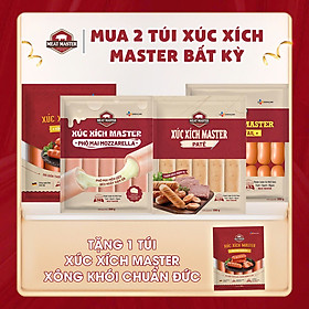 Mua 2 túi xúc xích bất kỳ tặng 1 túi xúc xích Master xông khói chuẩn Đức 250g/túi