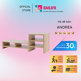Kệ để bàn gỗ hiện đại SMLIFE Andrea  | Gỗ MDF dày 17mm chống ẩm | D80xR23xC30cm