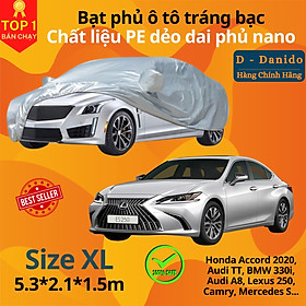 Bạt Phủ Ô Tô Tráng Nhôm Phủ Nano Chống Nắng, Bạt Trùm Xe Hơi Cách Nhiệt Cao Cấp, Hàng Chính Hãng