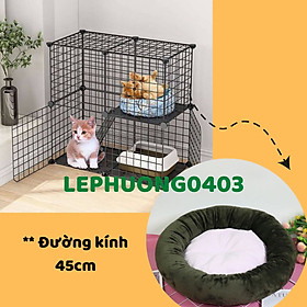 TẶNG GỐI NẰM Ổ NỆM NẰM TRÒN DÀNH CHO CHÓ MÈO SIZE 45CM CAO CẤP