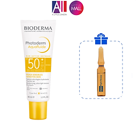 Kem chống nắng Bioderma Photoderm Aquafluide SPF50+ TẶNG Ampoule chống lão hóa Martiderm (Nhập khẩu)