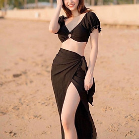 Đồ bơi nữ đi biển 3 món khoen tròn bikini kín đáo GALASSIA