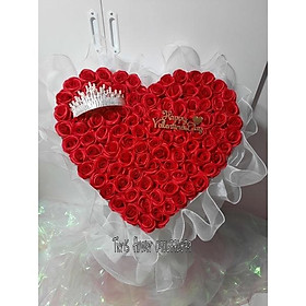 Mua Bó hoa sáp thơm 99b có kèm kết chữ theo yêu cầu