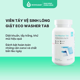 Viên Vệ Sinh Diệt Khuẩn, Khử Mùi Máy Giặt - Eco Washer Tab - KPTCHEM Hũ 10 và  20 viên