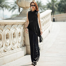 Áo Kiểu Peplum Áo Kiểu Cao Cấp Thời trang thiết kế Hity TOP118 (Đen Huyền Bí)