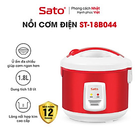 Mua Nồi cơm điện SATO 18B044 1.8L - Lòng nồi hợp kim nhôm phủ chống dính cao cấp  an toàn cho sức khỏe - Miễn phí vận chuyển toàn quốc - Hàng chính hãng