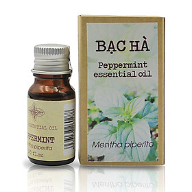 Tinh dầu Bạc hà thương hiệu Làng Hạ 10ml (Peppermint oil): Giúp thông mũi, giải cảm