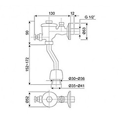 Van xả cho Bồn tiểu nam American Standard WF-9802