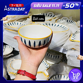 Mua Bát đĩa sứ rẻ  đẹp  họa tiết phẩy trúc  bát đĩa decor phong cách Nhật Bản  bán lẻ