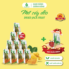 Combo 10 hộp Mít sấy dẻo Nonglamfood 100g | Healthy Snack | Ăn vặt văn phòng | Trái cây sấy dẻo