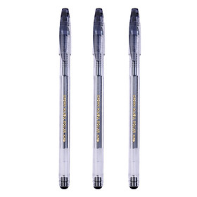 Vỉ 3 Bút Gel CROWN HJR 500N Mực Đen