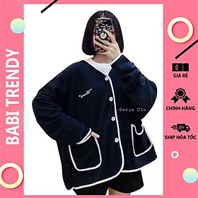 Áo khoác nữ áo bomber nỉ Cardigan Viền Full phong cách hàn quốc siêu đẹp - ST73 - babitrendy
