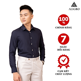 Áo sơ mi slimfit dài tay navy Aligro ALGS226