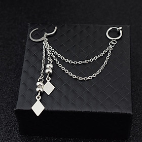 Khuyên tai bông tai xích unisex không thể dời mắt