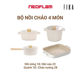 [Hàng chính hãng] Bộ 3 nồi, 01 chảo nướng 28cm Neoflam Fika Hàn Quốc. Sản phẩm nhập khẩu chính hãng, hàng có sẵn, giao ngay