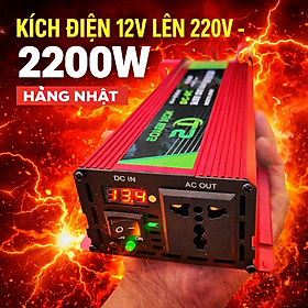 Kích Điện 12V–220V 2200W Hàng Nhật – Sóng Sin Chuẩn, Không Hại Thiết Bị