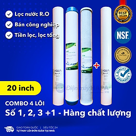 Mua  SIÊU TỐC 2H  Combo Lõi Lọc Nước 20 inch Số 1-2-3 PP Plus Sediment OCB GAC UDF CTO CATION - Bộ Lõi 123 Bán Công Nghiệp 20in - Hàng Chất Lượng - Dùng Cho Máy RO Karofi Sunhouse Kangaroo Daikiosan Toshiba Ava Mutosi Prowatech AquaYaki Aqualife Vithaco