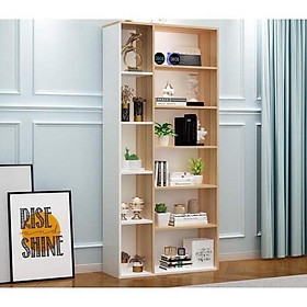 Kệ Sách Đứng Phong Cách Bắc Âu 6 Tầng Sang Trọng, Phù Hợp Với Mọi Ngôi Nhà, Bền Và Đẹp Chất Gỗ MDF Dày 12MM Kích Thước 130x60x17CM - Vân Gỗ Phối Trắng