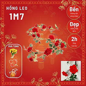 Mua Dây hoa Hồng leo giả - Nhiều màu sắc – Dài 1m8 –Thân lõi thép dễ uốn decor theo ý thích - Cây giả  hoa lụa trang trí DIY
