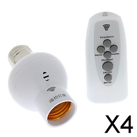 4xDigit Remote Control Lamp Holder E27 Wireless Lamp Holder Cap Switch