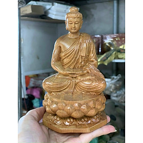 Mua Tượng phật thích ca bằng gỗ bách xanh thơm nức kt cao 15×9×9cm