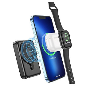 Mua Pin sạc dự phòng sạc nhanh không dây PD 20W 10.000mah  sạc 3 trong 1 sạc cho điện thoại  tai nghe  đồng hồ thông mình  chất liệu chống cháy nổ - Hàng nhập khẩu
