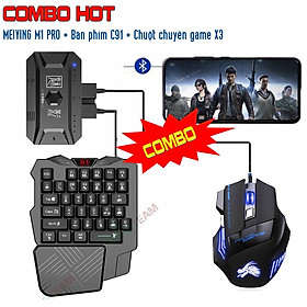 Mua Combo Bộ Chuyển Đổi Chơi Game Vinetteam Meiyng M1 Pro + Bàn Phím C91 + Chuột Chuyên Game X3 Chơi Game Pubg Ros Free Fire Và Các Game EPS - Hàng Chính Hãng