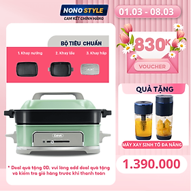 Mua Nồi Đa Năng Cao Cấp Gevi GEMFC703-V - Có 3 khay hấp  nướng  lẩu dung tích 3L riêng biệt - Hàng Chính Hãng