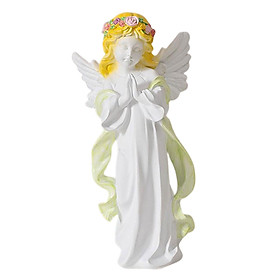Praying Girl Angel Statue Cherub Figurines Living Room Resin Sculpture Gift